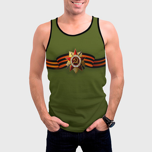 Мужская майка без рукавов Орден с лентой 9 мая / 3D-Черный – фото 3