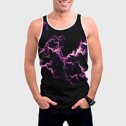 Майка-безрукавка мужская Lightning pink glow, цвет: 3D-белый — фото 2
