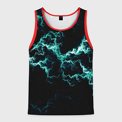 Мужская майка без рукавов Lightning light blue glow