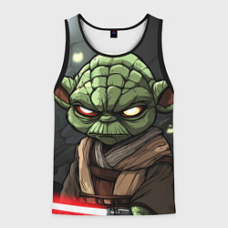 Майка-безрукавка мужская Йода свет в глазах, цвет: 3D-черный