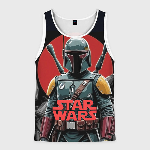 Мужская майка без рукавов Boba Fett звездные войны / 3D-Белый – фото 1