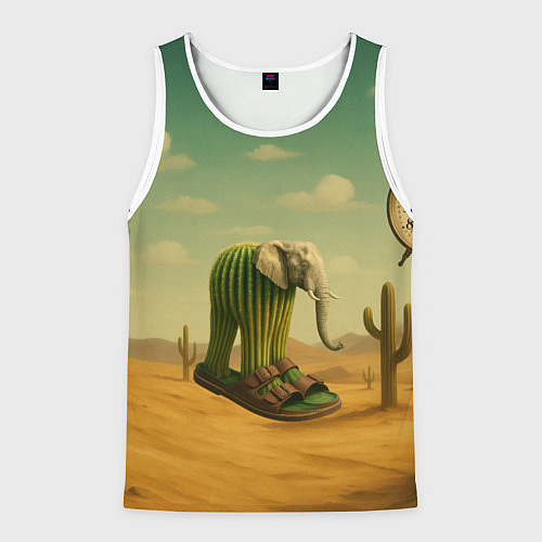 Мужская майка без рукавов Лирили ларила мем / 3D-Белый – фото 1