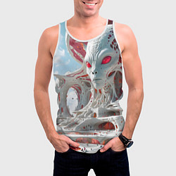 Майка-безрукавка мужская Инопланетный белый город, цвет: 3D-белый — фото 2