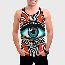 Майка-безрукавка мужская Глаз, цвет: 3D-черный — фото 2