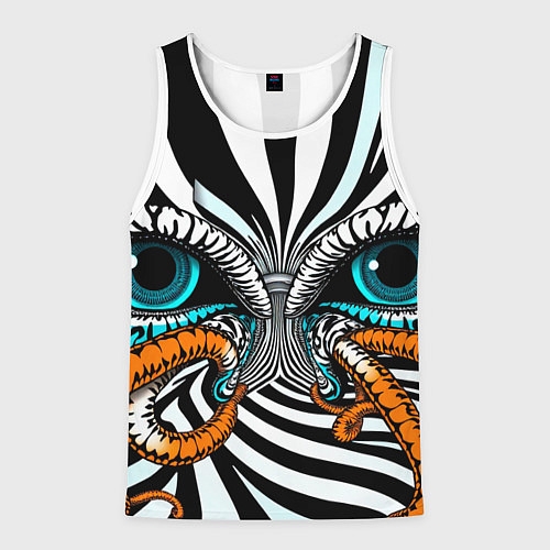 Мужская майка без рукавов Глаз и щупальца / 3D-Белый – фото 1