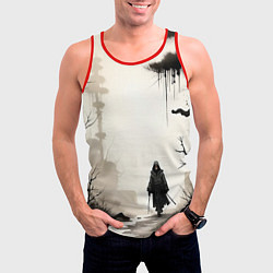 Майка-безрукавка мужская Путник, цвет: 3D-красный — фото 2