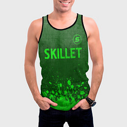 Майка-безрукавка мужская Skillet - green gradient посередине, цвет: 3D-черный — фото 2