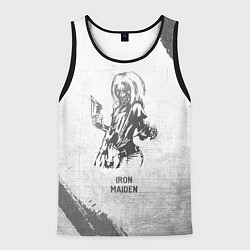 Майка-безрукавка мужская Iron Maiden - white gradient, цвет: 3D-черный
