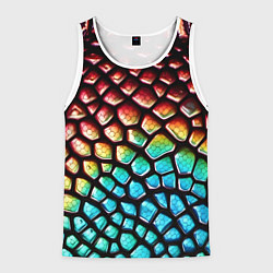 Майка-безрукавка мужская Макро кожа дракона, цвет: 3D-белый