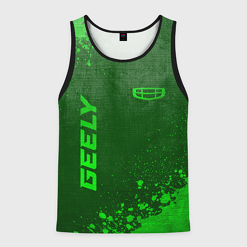 Мужская майка без рукавов Geely - green gradient вертикально / 3D-Черный – фото 1