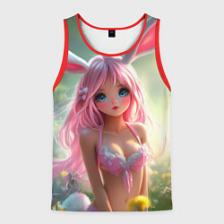 Мужская майка без рукавов Девушка с ушками зайца