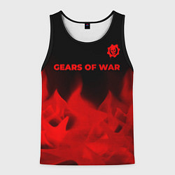 Майка-безрукавка мужская Gears of War - red gradient посередине, цвет: 3D-черный