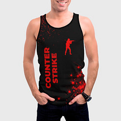 Майка-безрукавка мужская Counter Strike - red gradient вертикально, цвет: 3D-черный — фото 2