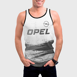 Майка-безрукавка мужская Opel - white gradient посередине, цвет: 3D-черный — фото 2