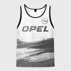 Майка-безрукавка мужская Opel - white gradient посередине, цвет: 3D-черный