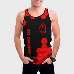 Майка-безрукавка мужская Among Us - red gradient вертикально, цвет: 3D-черный — фото 2