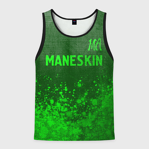 Мужская майка без рукавов Maneskin - green gradient посередине / 3D-Черный – фото 1