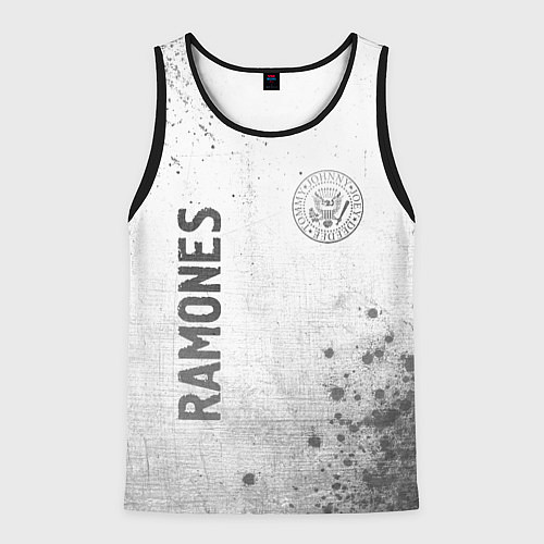 Мужская майка без рукавов Ramones - white gradient вертикально / 3D-Черный – фото 1