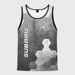 Майка-безрукавка мужская Subaru - grey gradient вертикально, цвет: 3D-черный