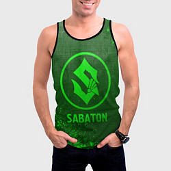 Майка-безрукавка мужская Sabaton - green gradient, цвет: 3D-черный — фото 2