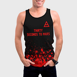 Майка-безрукавка мужская Thirty Seconds to Mars - red gradient посередине, цвет: 3D-черный — фото 2