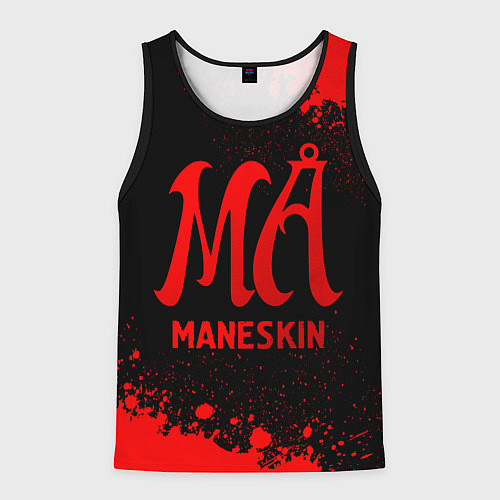 Мужская майка без рукавов Maneskin - red gradient / 3D-Черный – фото 1