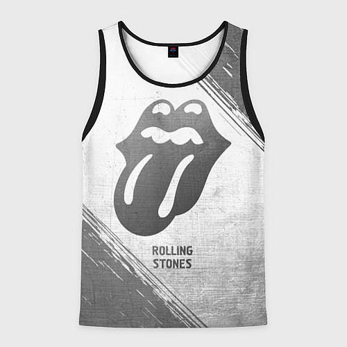 Мужская майка без рукавов Rolling Stones - white gradient / 3D-Черный – фото 1