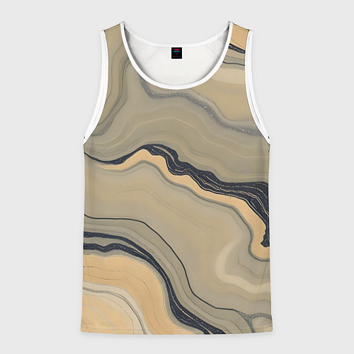 Мужская майка без рукавов Песочный мрамор / 3D-Белый – фото 1
