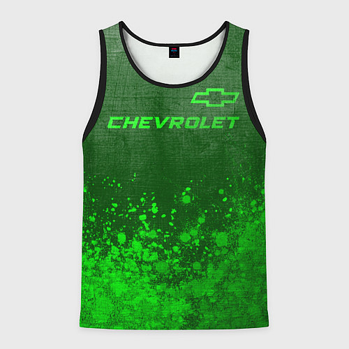 Мужская майка без рукавов Chevrolet - green gradient посередине / 3D-Черный – фото 1