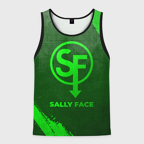 Мужская майка без рукавов Sally Face - green gradient / 3D-Черный – фото 1