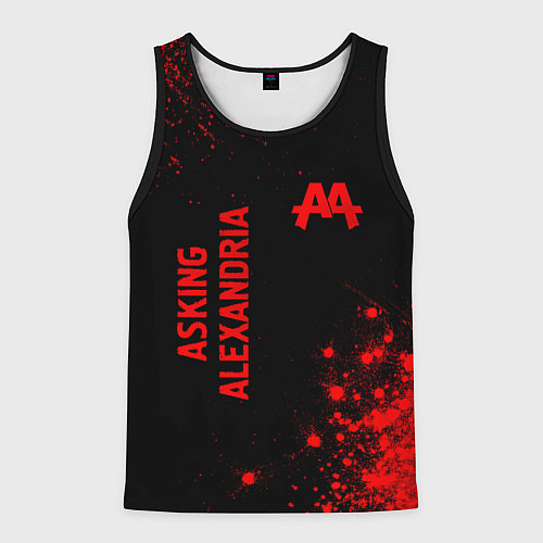 Мужская майка без рукавов Asking Alexandria - red gradient вертикально / 3D-Черный – фото 1