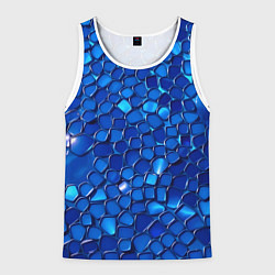 Майка-безрукавка мужская Блестящие синие отражения, цвет: 3D-белый