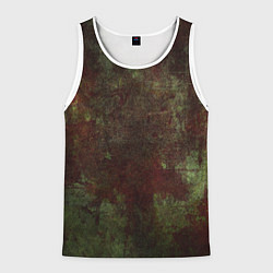 Майка-безрукавка мужская Абстракция - green fabric soaked in red paint, цвет: 3D-белый