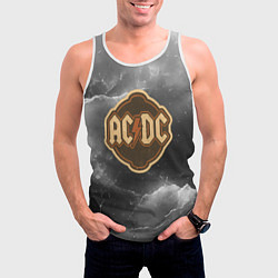 Майка-безрукавка мужская ACDC ретро логотип, цвет: 3D-белый — фото 2