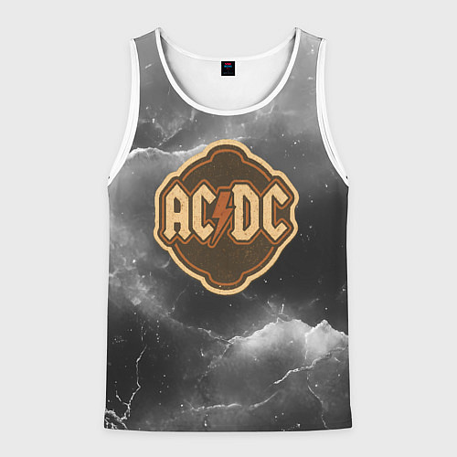 Мужская майка без рукавов ACDC ретро логотип / 3D-Белый – фото 1