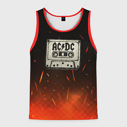 Мужская майка без рукавов ACDC лого на кассете