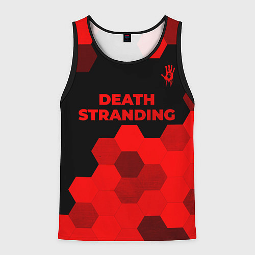 Мужская майка без рукавов Death Stranding - red gradient посередине / 3D-Черный – фото 1