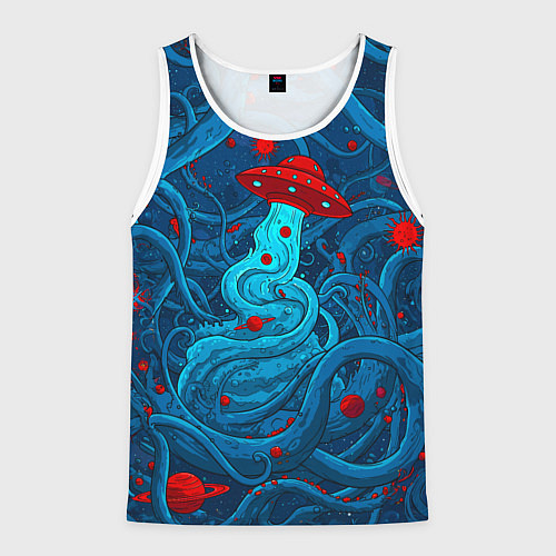 Мужская майка без рукавов Контакт с хаосом / 3D-Белый – фото 1