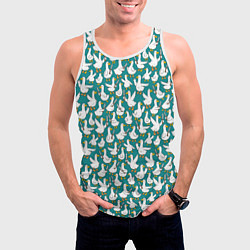 Майка-безрукавка мужская Злой гусь узор, цвет: 3D-белый — фото 2