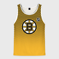 Майка-безрукавка мужская Бостон Брюинз - паттерн треугольников, цвет: 3D-белый