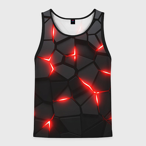 Мужская майка без рукавов Красная неоновая броня / 3D-Черный – фото 1