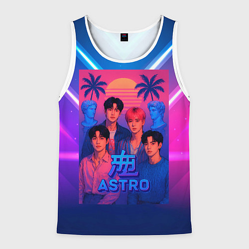 Мужская майка без рукавов Astro retro rave 80 / 3D-Белый – фото 1