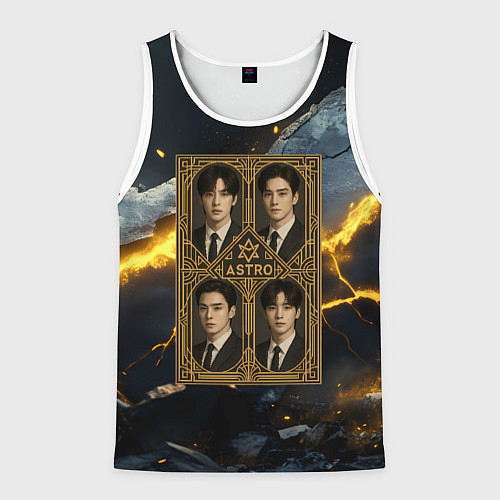 Мужская майка без рукавов Astro в золотой рамке / 3D-Белый – фото 1