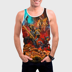 Майка-безрукавка мужская Лман Русс примарх Космических Волков, цвет: 3D-белый — фото 2