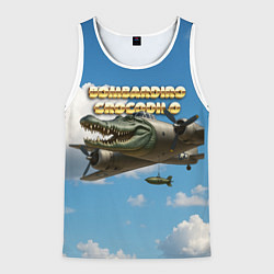Майка-безрукавка мужская Bombardino Crocodillo мем, цвет: 3D-белый