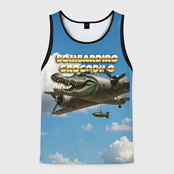 Майка-безрукавка мужская Bombardino Crocodillo мем, цвет: 3D-черный