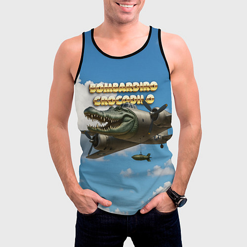 Мужская майка без рукавов Bombardino Crocodillo мем / 3D-Черный – фото 3