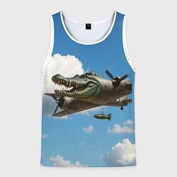 Майка-безрукавка мужская Бомбардиро крокодило, цвет: 3D-белый