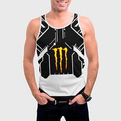 Майка-безрукавка мужская Monster energy geometry, цвет: 3D-белый — фото 2