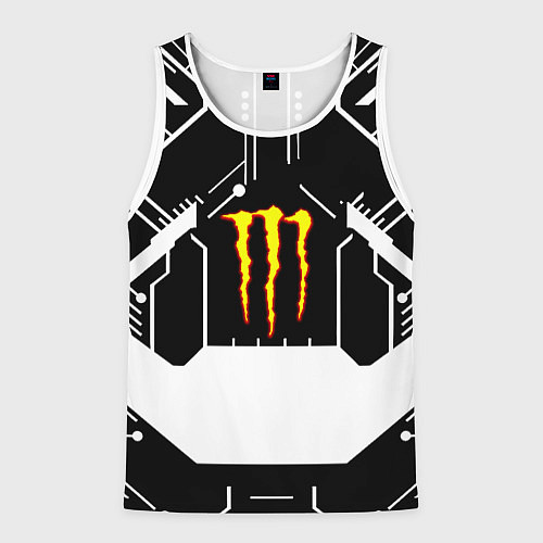 Мужская майка без рукавов Monster energy geometry / 3D-Белый – фото 1